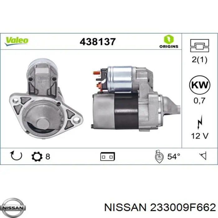 233009F662 Nissan/Infiniti Стартер двигуна
