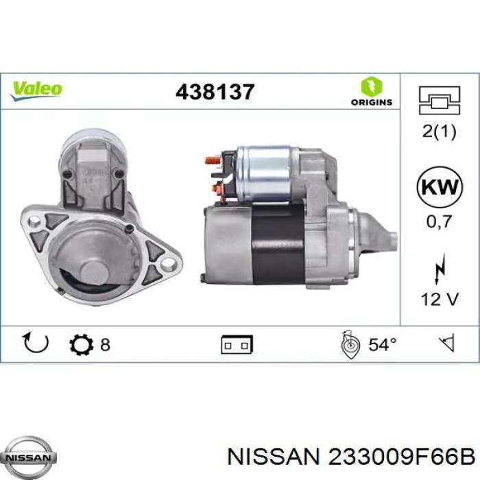 Стартер Nissan/Infiniti 233009F66B ціна, від 80.09 USD