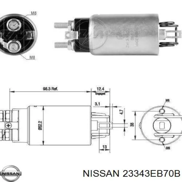 Реле втягує стартера 23343EB70B Nissan