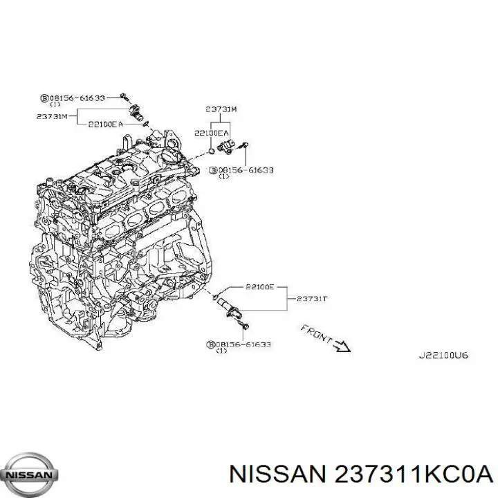 Датчик положення (оборотів) коленвалу Nissan Sentra (B17U) (Нісан Сентра)