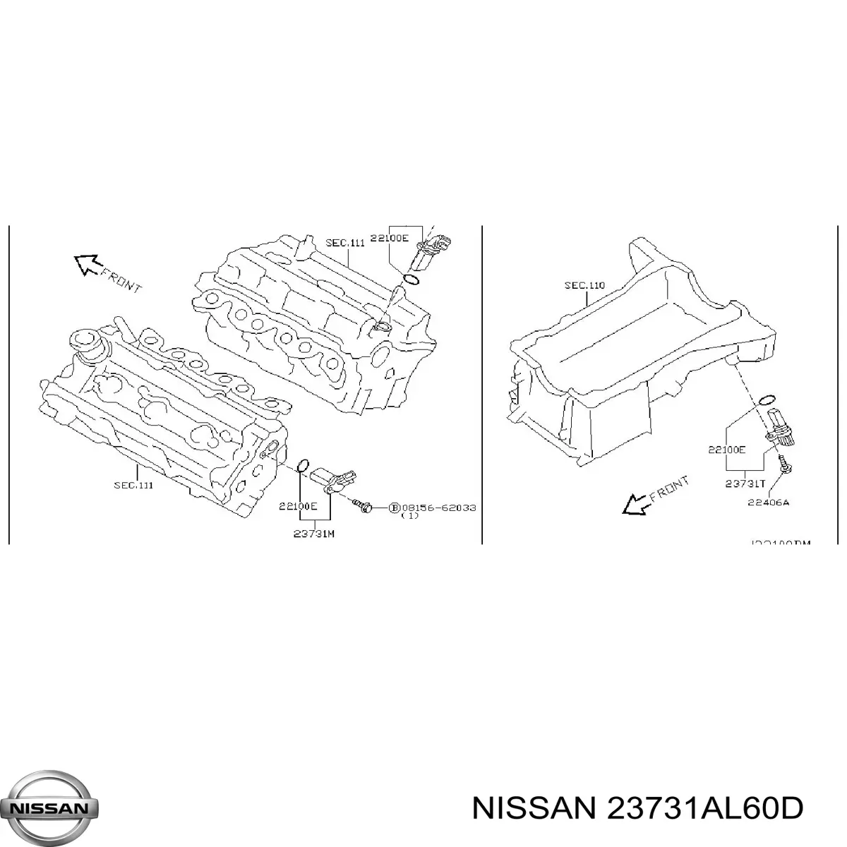 Датчик обертів колінвалу Nissan/Infiniti 23731AL60D ціна, від 51.94 USD