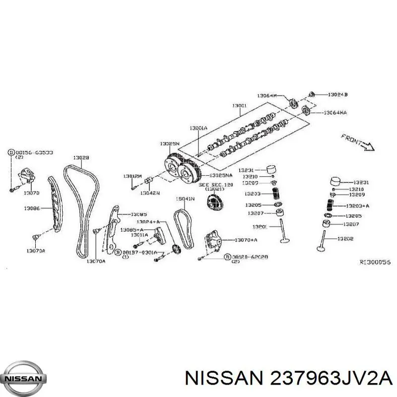 Клапан електромагнітний положення (фаз) розподільного валу Nissan Rogue (T32U) (Нісан Роуг)
