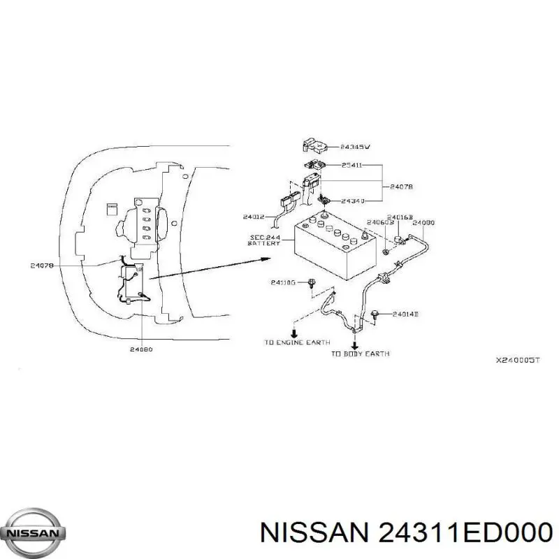 Коробка запобіжників Nissan/Infiniti 24311ED000 ціна, від 6.33 USD