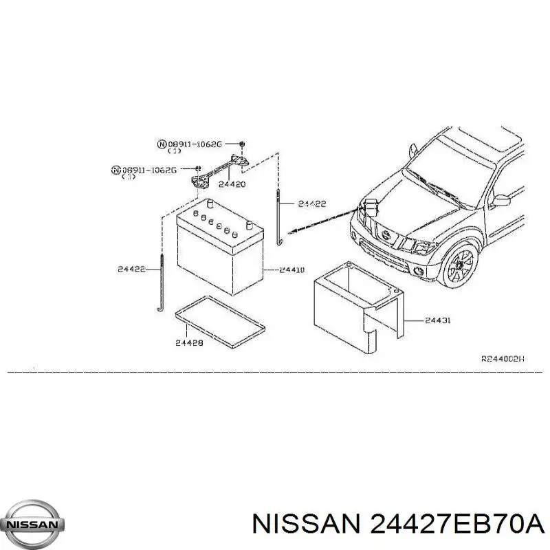 Кріплення / підставка акумулятора (АКБ) Nissan/Infiniti 24427EB70A ціна, від 14.11 USD