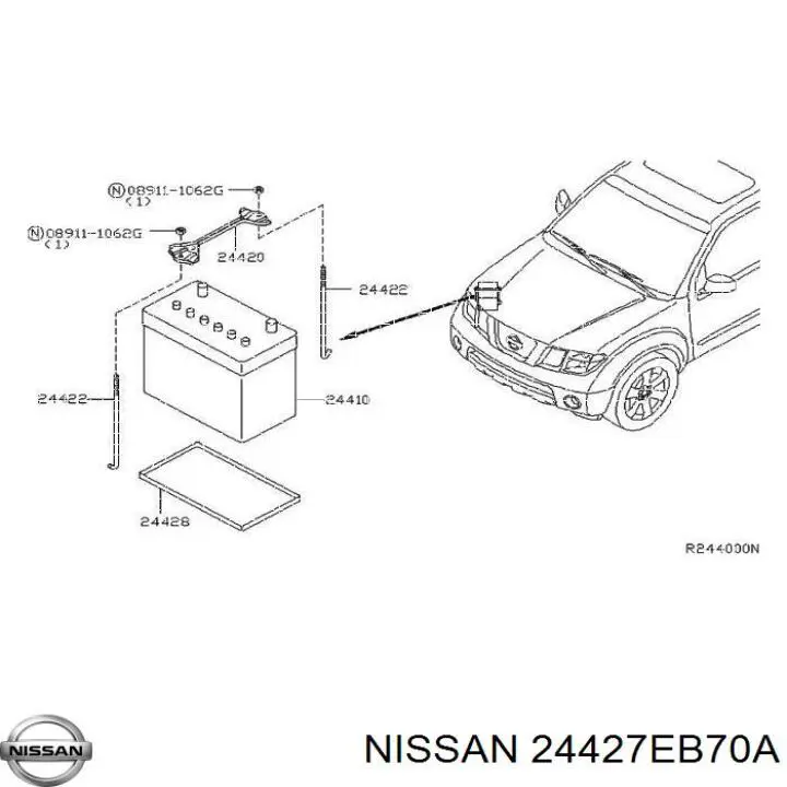 24427EB70A Nissan/Infiniti Кріплення / підставка акумулятора