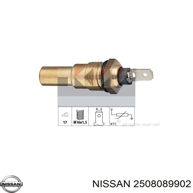 2508089902 Nissan термо-датчик включення вентилятора радіатора