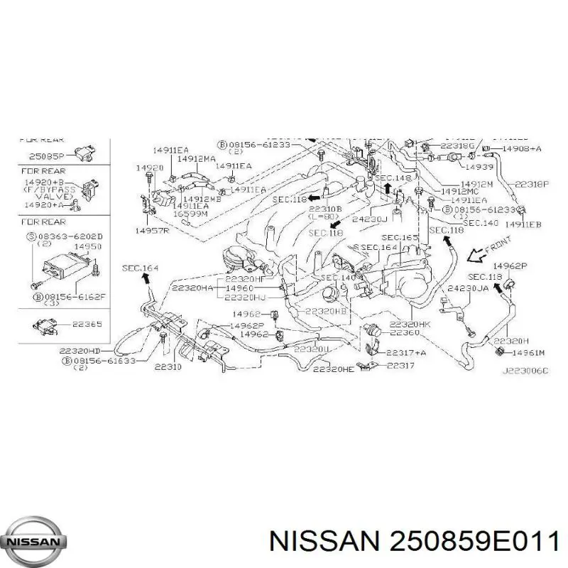  Nissan/Infiniti 250859E011 ціна, від 63.33 USD
