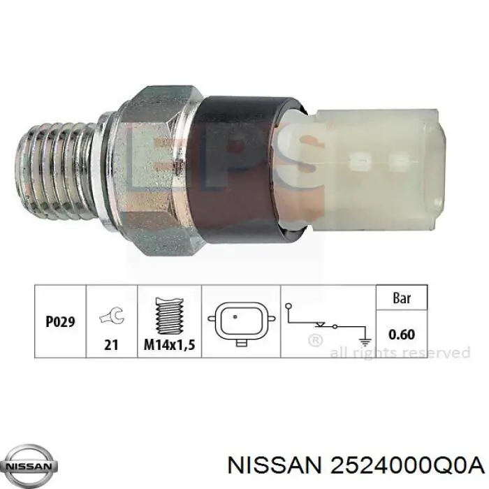 Манометри (показник тиску масла) Nissan/Infiniti 2524000Q0A ціна, від 6.33 USD