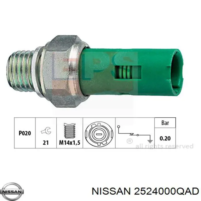 Датчик тиску масла 2524000QAD Nissan