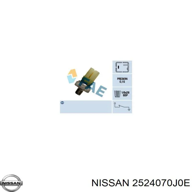 2524070J0E Nissan датчик тиску масла