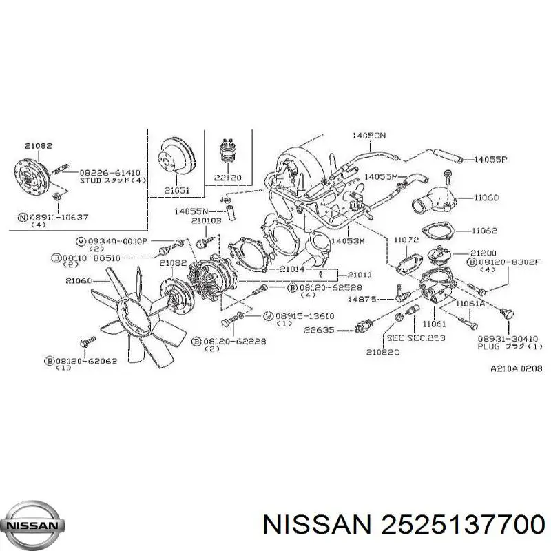 Купити 2525137700 Nissan/Infiniti Датчик температури охолоджуючої рідини