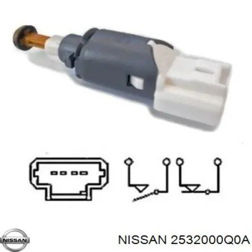 Датчик включення стопсигналу 2532000Q0A Nissan