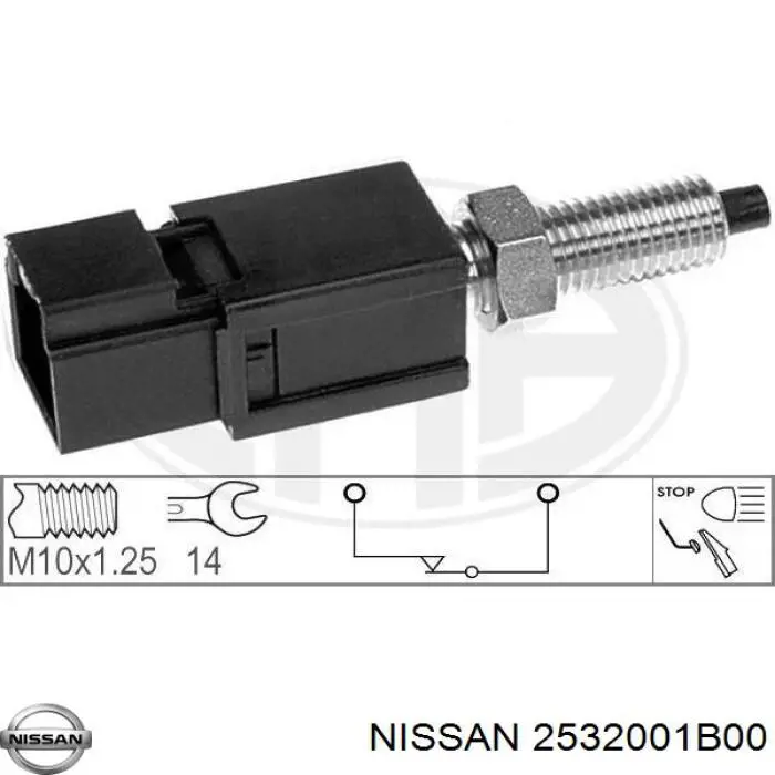 Кнопка стоп-сигналу Nissan/Infiniti 2532001B00 ціна, від 3.94 USD