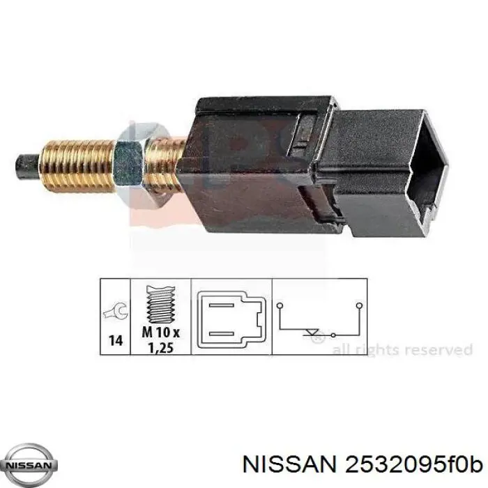 Жабка тормозу 2532095F0B Nissan/Infiniti