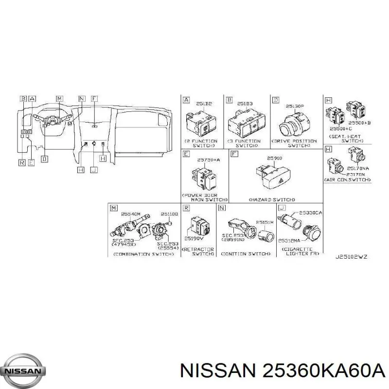  25360KA60A Nissan