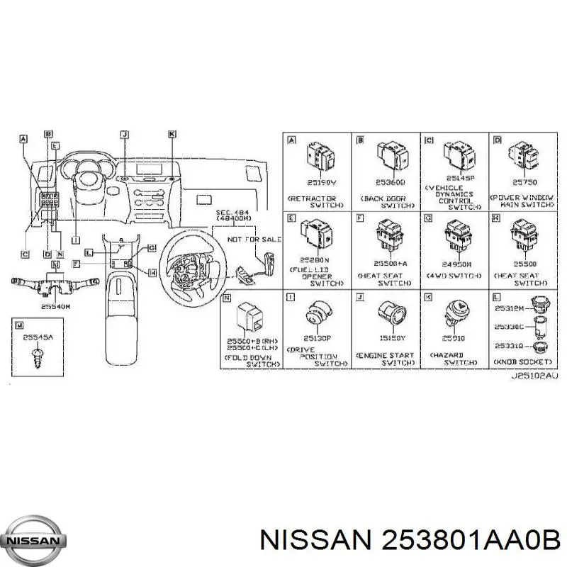  Nissan/Infiniti 253801AA0B ціна, від 16.68 USD