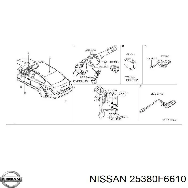  25380F6610 Nissan