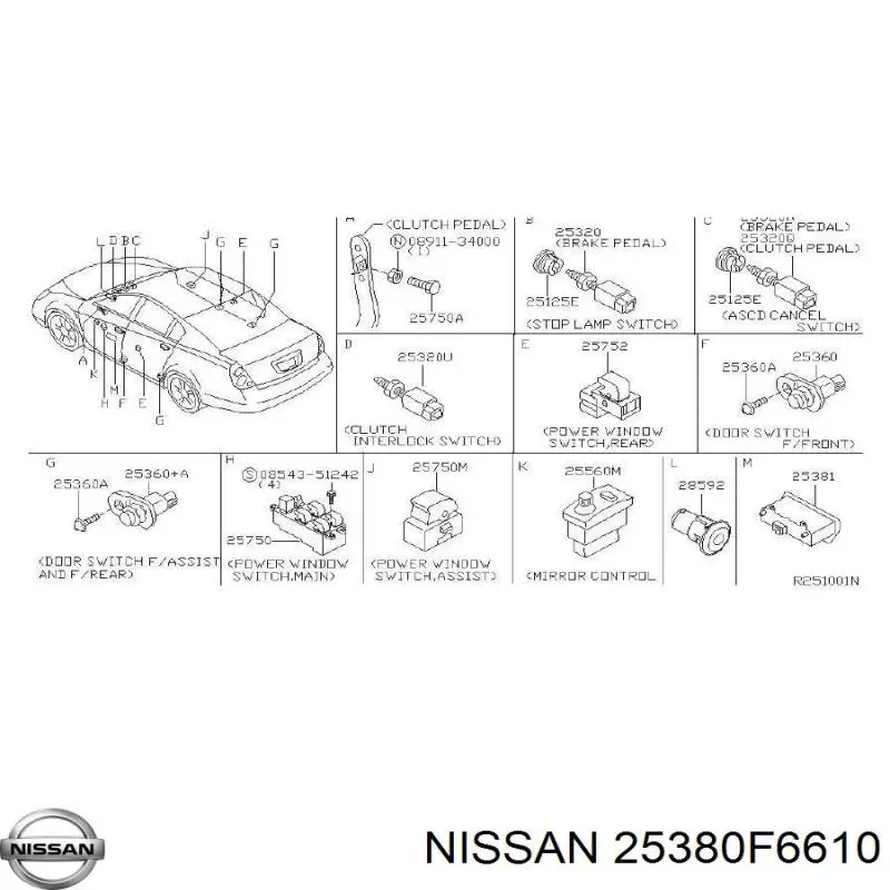  Nissan/Infiniti 25380F6610 ціна, від 6.22 USD