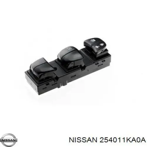 Кнопковий блок керування склопідіймачами передній лівий Nissan/Infiniti 254011KA0D