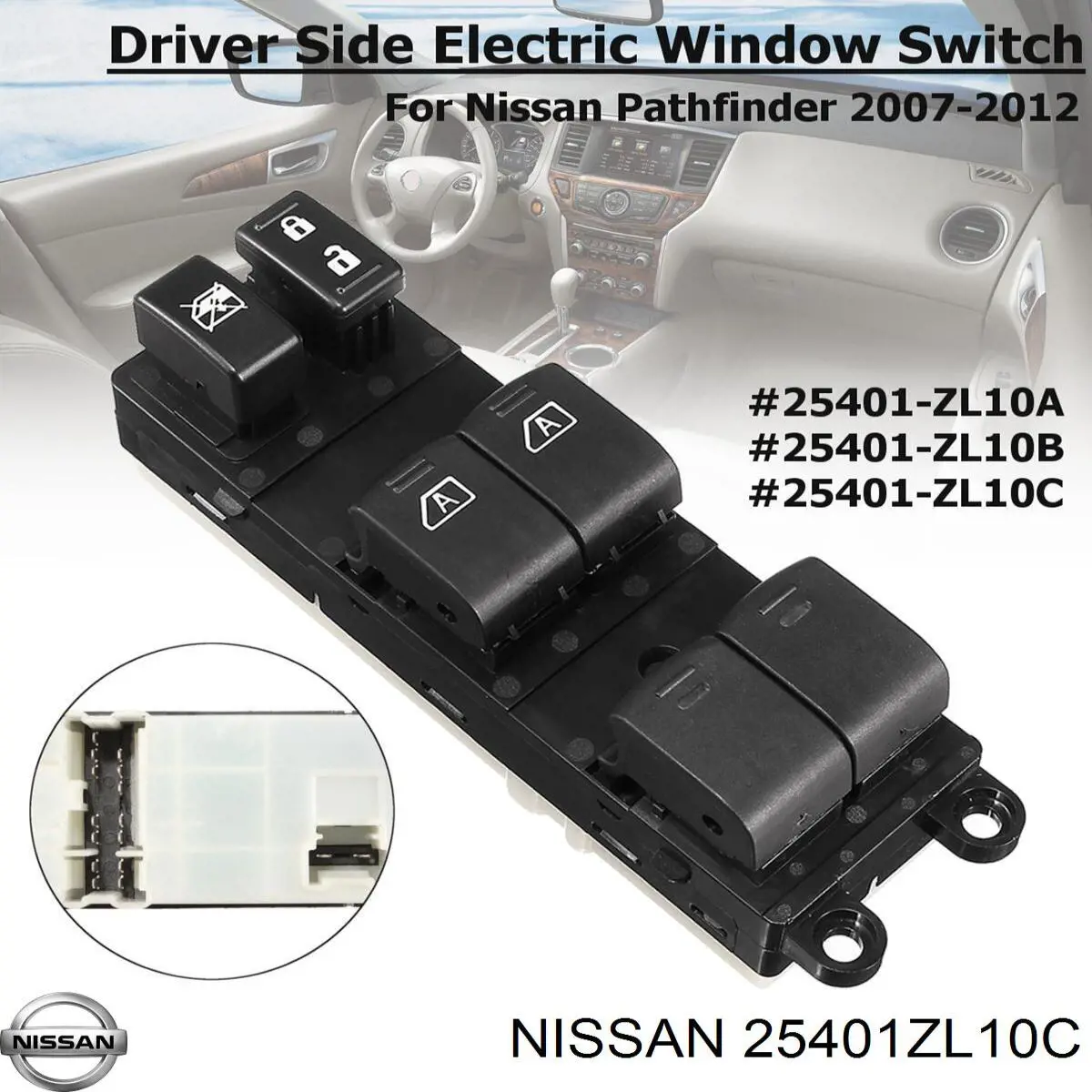 Купити 25401ZL10C Nissan/Infiniti Кнопковий блок керування склопідіймачами передній лівий