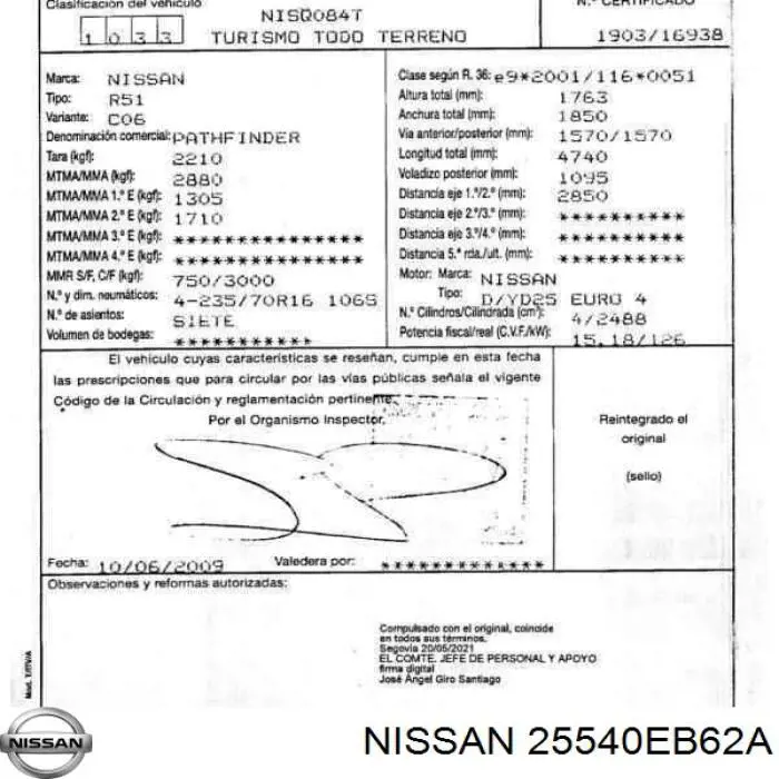 25540EB62A Nissan/Infiniti 