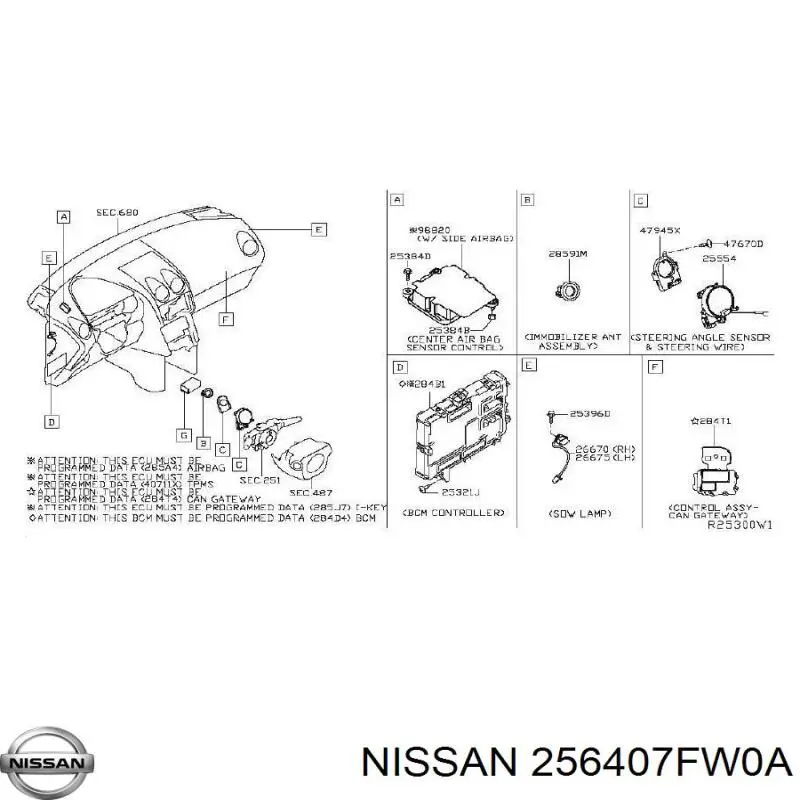  256407FW0A Nissan