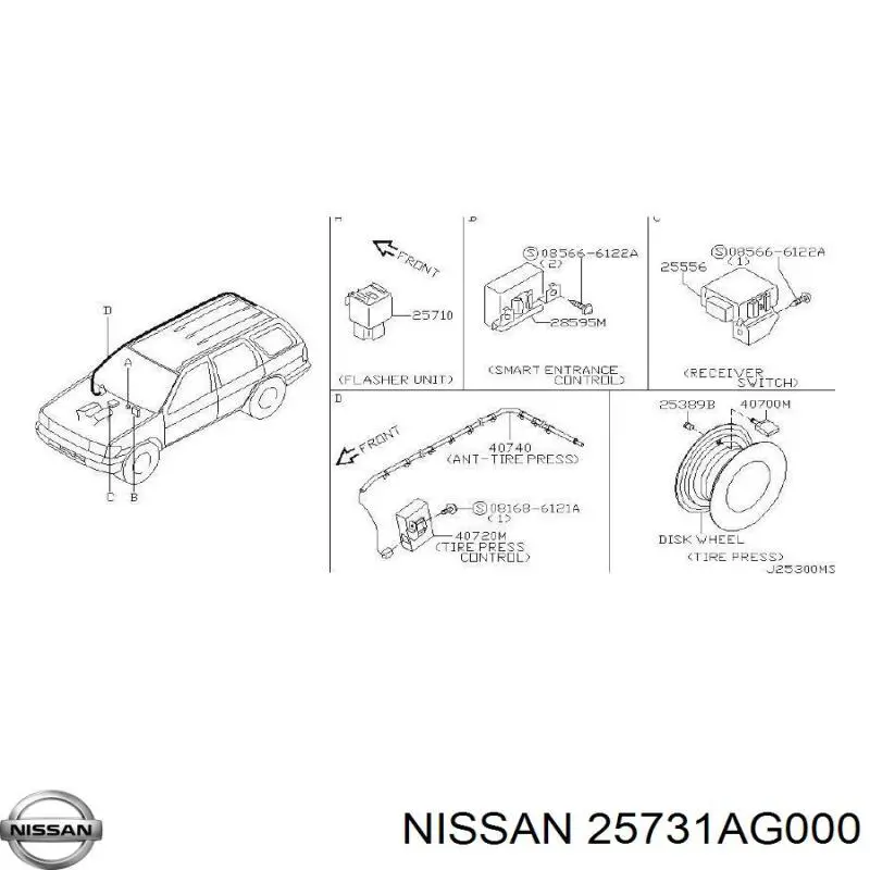 Автомобільні реле поворотів Nissan/Infiniti 2573030Y05 ціна, від 9.04 USD