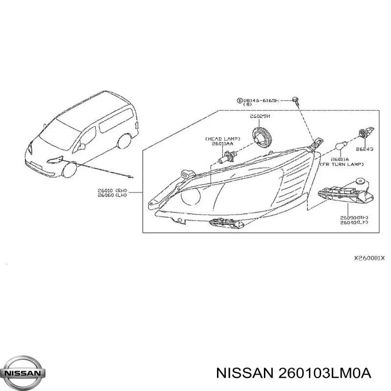 260103LM0A Nissan/Infiniti Фара правая