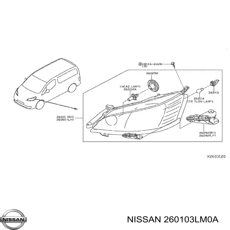 Купити 260103LM0A Nissan/Infiniti Права блок фара
