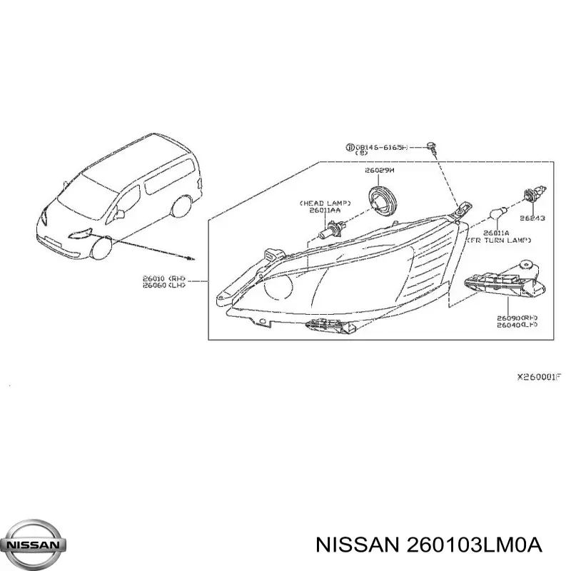 Основна фара - вставка Nissan/Infiniti 260103LM0A ціна, від 126.98 USD