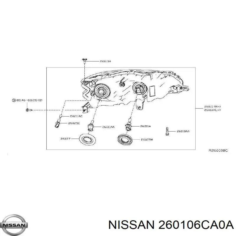 Фара права Nissan Altima (L34) (Нісан Altima)