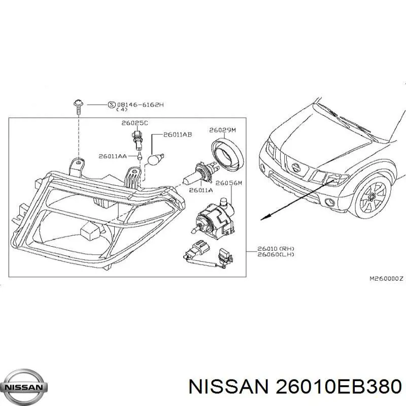 Фара правая Nissan/Infiniti 26010EB50A ціна, від 126.98 USD