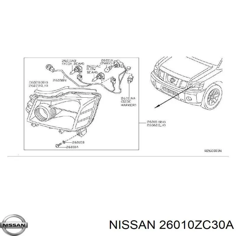 Купити 260107S025 Nissan/Infiniti Фара передня права