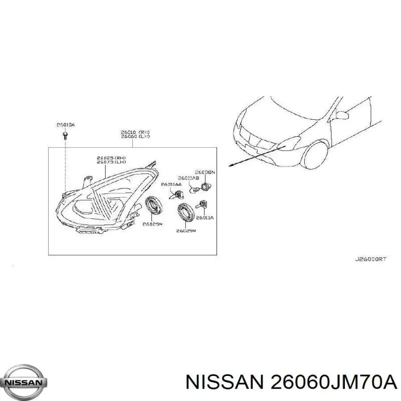 Фара Nissan/Infiniti 26060JM70A ціна, від 165.88 USD