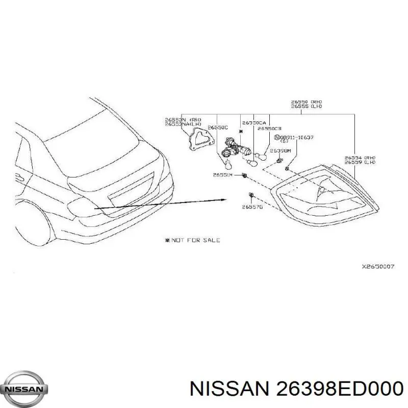 Nissan/Infiniti 26398ED000 ціна, від 0.27 USD