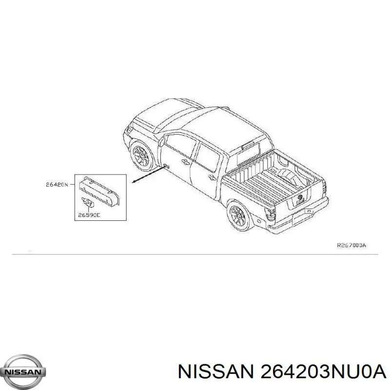 264203NU0A Nissan лампа підсвічування в двері, передньої правої