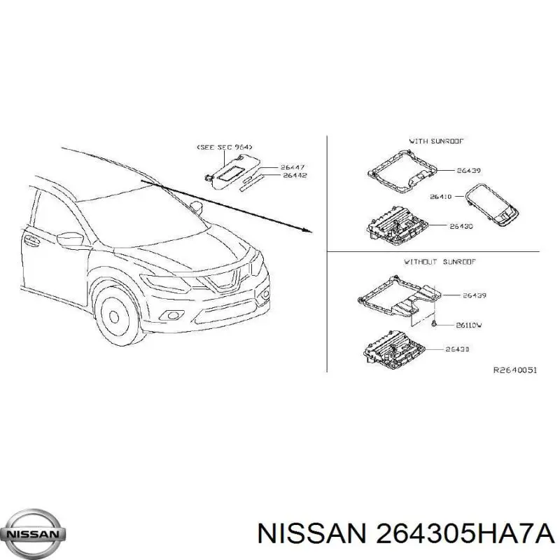 264305HA7A Nissan/Infiniti Лампочка освітлення салону