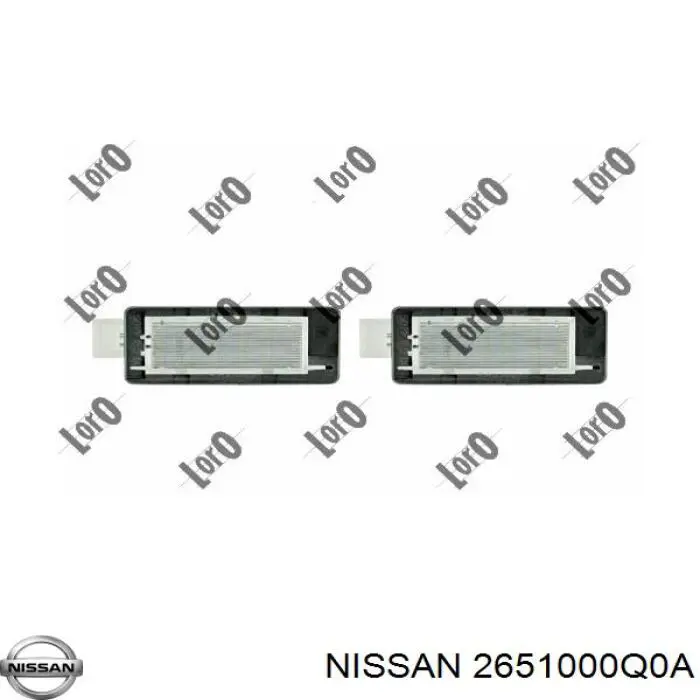 Ліхтар підсвічування заднього номерного знака 2651000Q0A Nissan/Infiniti