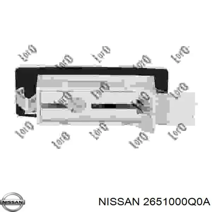 Ліхтар підсвічування заднього номерного знака Nissan/Infiniti 2651000Q0A