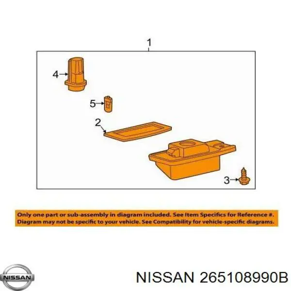 Ліхтар підсвічування заднього номерного знака 265108990B Nissan