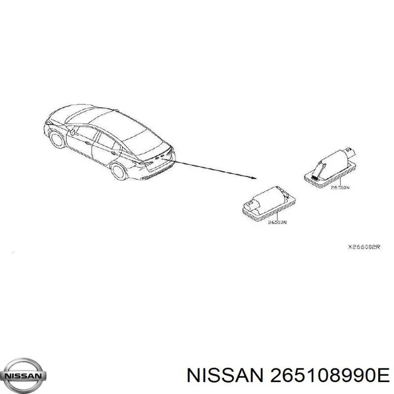 Ліхтар підсвічування заднього номерного знака Nissan/Infiniti 265108990E ціна, від 12.98 USD