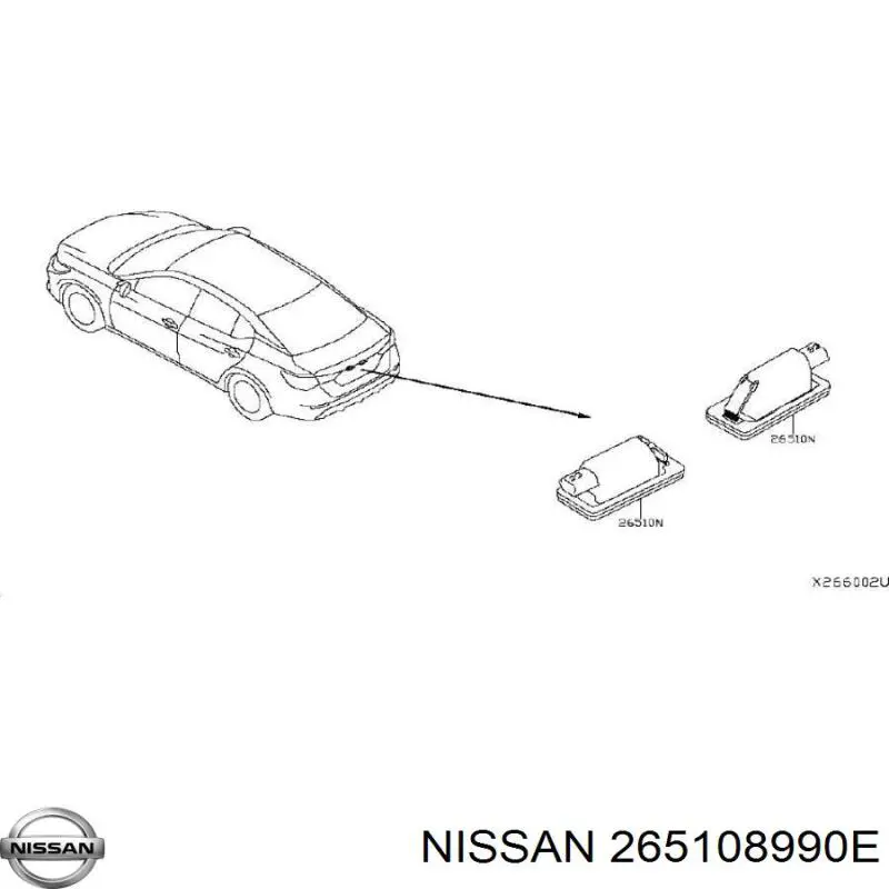 Купити 265108990E Nissan/Infiniti Ліхтар підсвічування заднього номерного знака