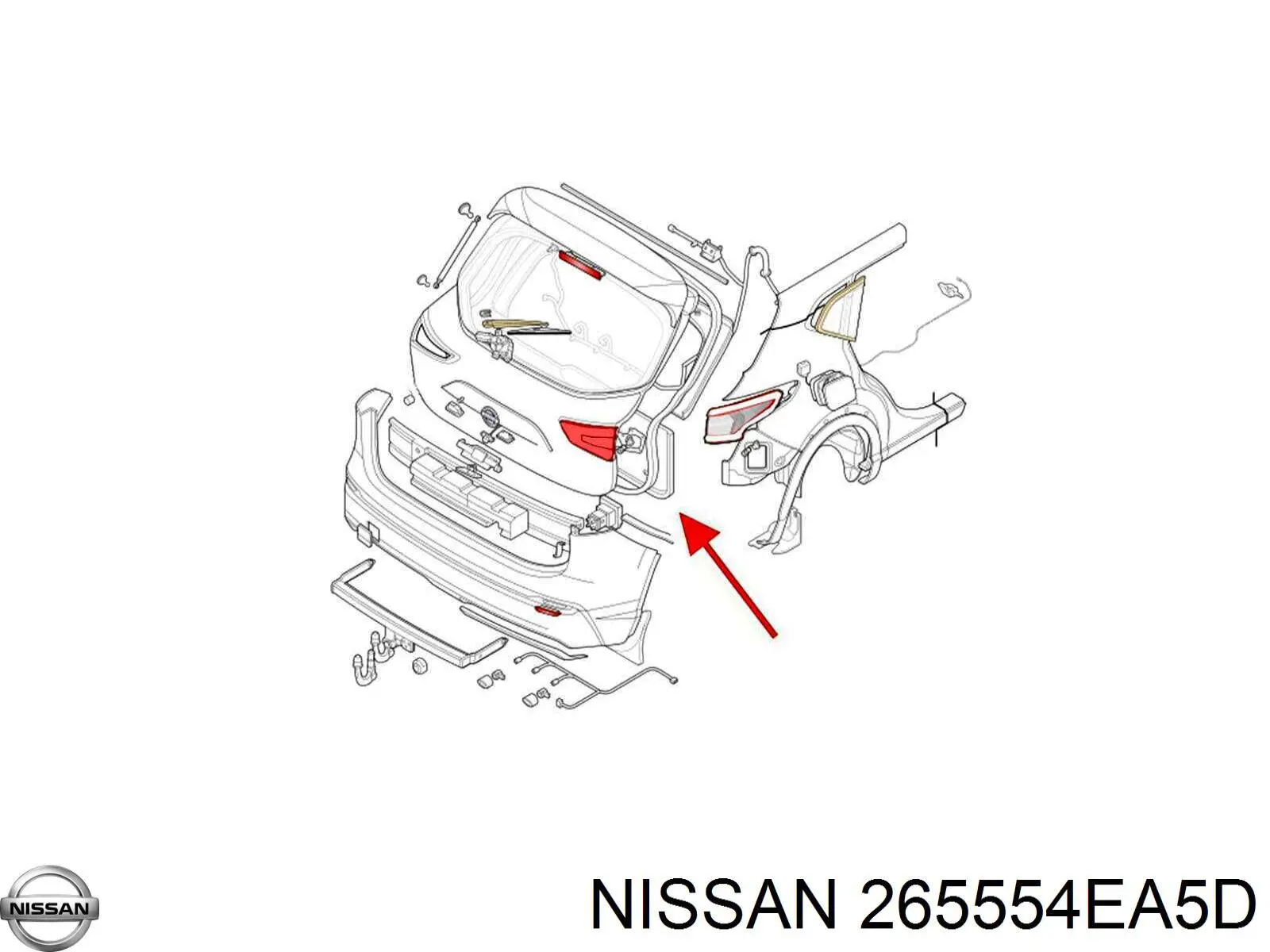 Ліхтар задній лівий Nissan/Infiniti 265554EA5D ціна, від 54.06 USD