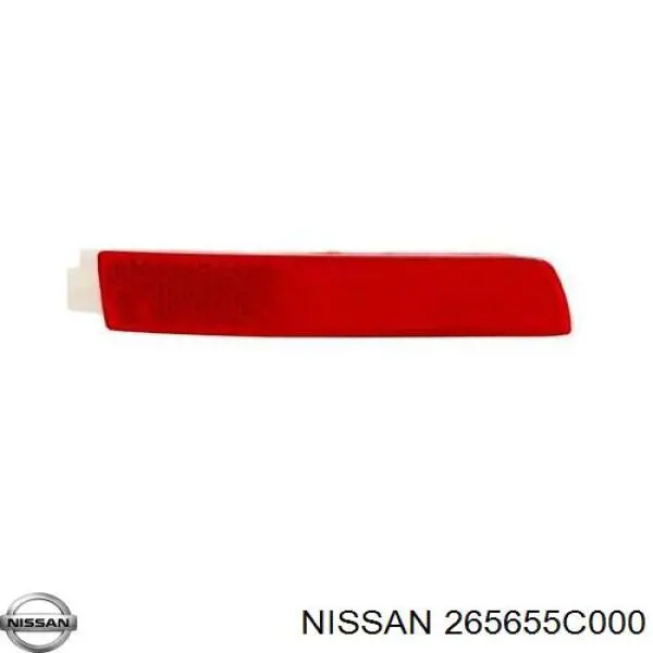 265655C000 Nissan катафот (відбивач заднього бампера, лівий)