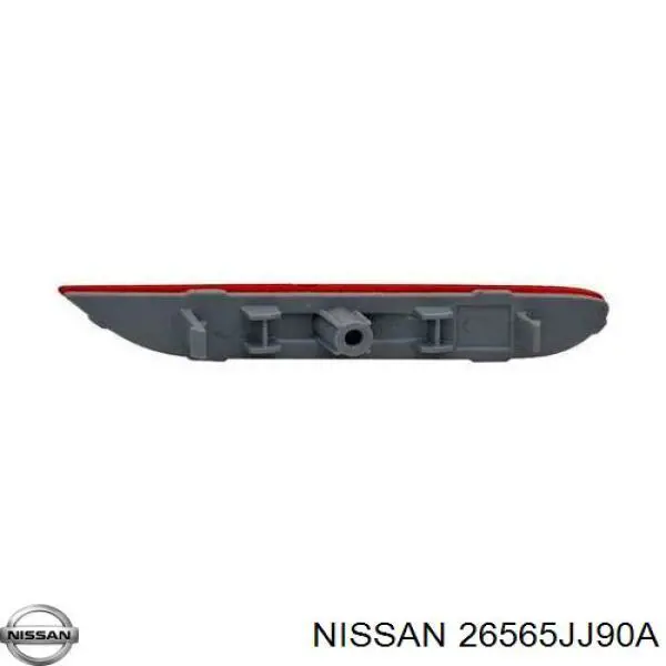Катафот (відбивач) заднього бампера, лівий Nissan Qashqai 2 (J11) (Нісан Кашкай)