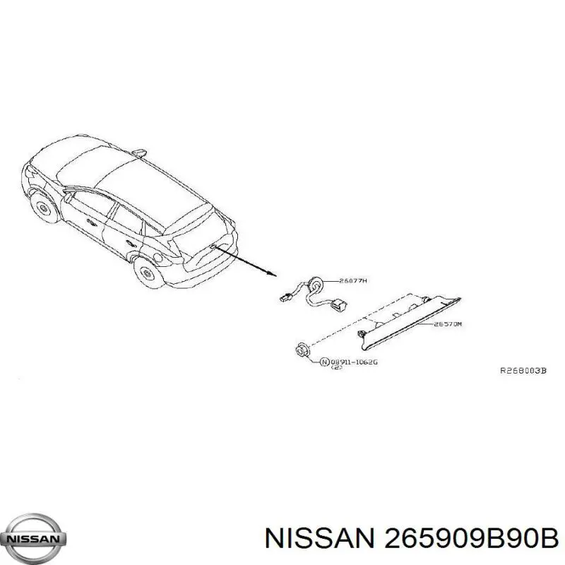 Стоп-сигнал Nissan Murano позашляховик (Z52) (2014 - 2024) ціна, від 12.47 USD