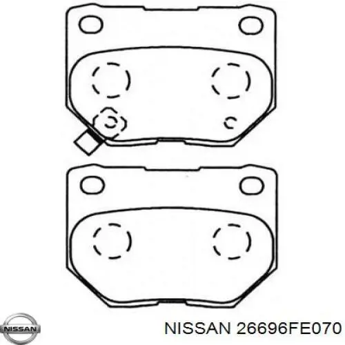 Колодки гальмові задні, дискові 26696FE070 Nissan