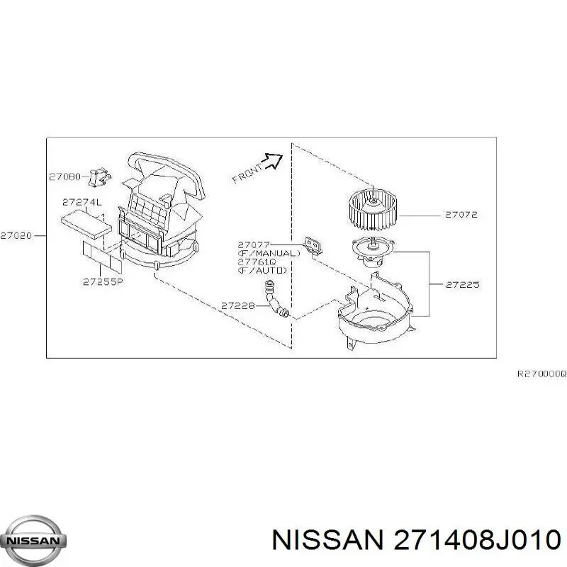 Радіатор опалювача салону на Nissan Altima L31 