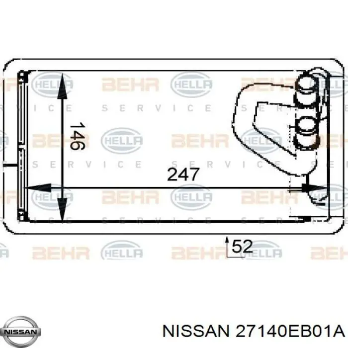 Радіатор пічки на Nissan Pathfinder R51M