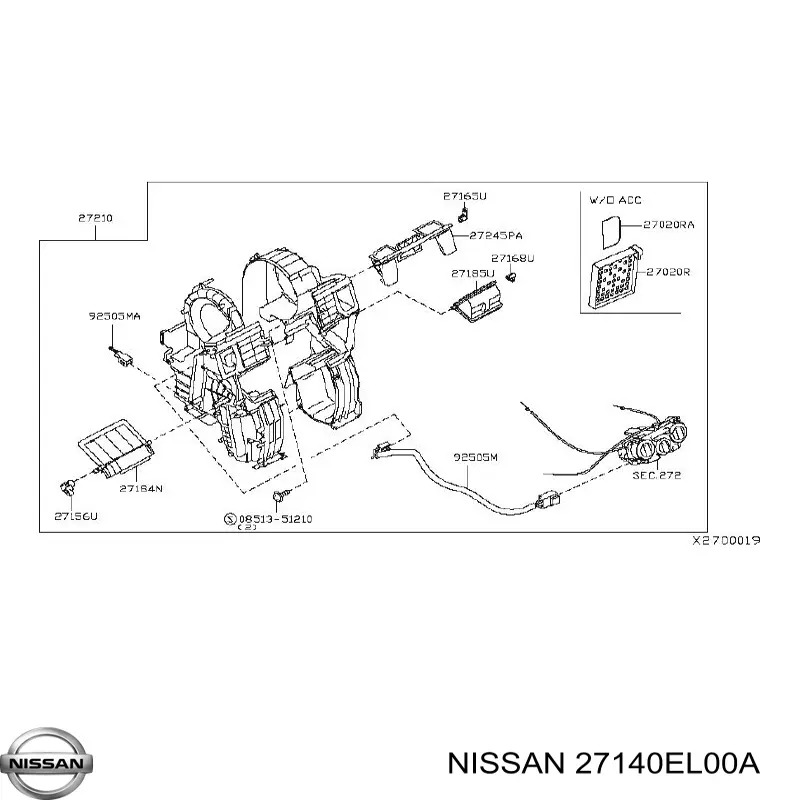 27140EL00A Nissan/Infiniti Радіатор опалювача салону